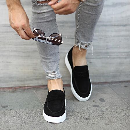 Sail Lakers - Siyah Süet Deri Erkek Günlük Ayakkabı