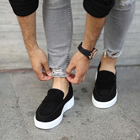 Sail Lakers - Siyah Süet Deri Erkek Günlük Ayakkabı