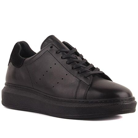 Sail Lakers - Siyah Deri Bağcıklı Erkek Sneaker