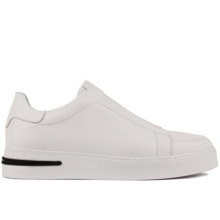 Sail Lakers - Beyaz Deri Bağcıksız Erkek Sneaker