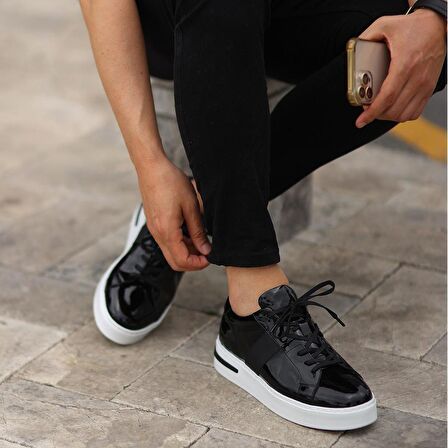 Sail Lakers - Siyah Rugan Deri Bağcıklı Erkek Sneaker