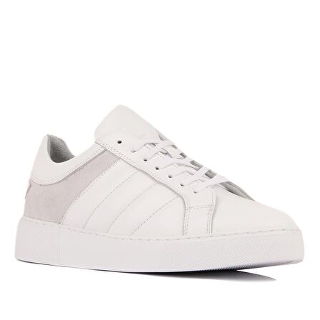 Sail Lakers - Beyaz Deri Bağcıklı Erkek Sneaker