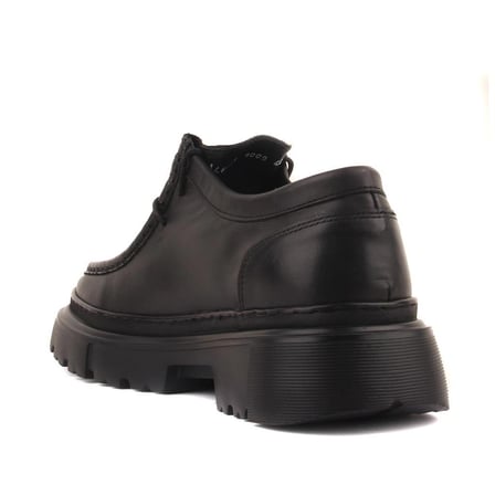 Sail Lakers - Siyah Deri Kroko Detaylı Bağcıklı Erkek Sneaker