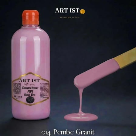 ART IST Kendinden Vernikli PLUS Su Bazlı Akrilik Boya 500 ml - 014 Pembe Granit