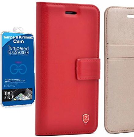 Smcase Samsung Galaxy J7 2016 Lüx cüzdan Kılıf  Cam Ekran Koruyucu