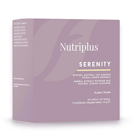 FARMASİ NUTRIPLUS SERENITY LİMON AROMALI ÇÖZÜNEBİLİR ÇAY (1.7 G x 30)