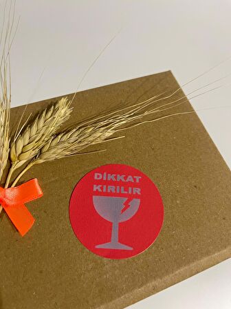 Dikkat Kırılır uyarı etiketi 5 cm 100 adet