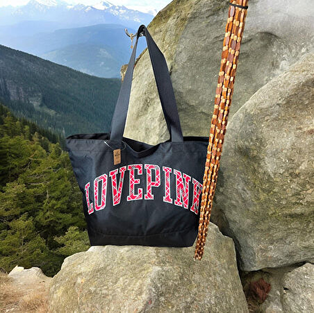 Victoria's Secret Love-Pink-Plaj-ve Günlük Kullanım İçin Kadın Çantası Genişlik-55- Derinlik-40-cm