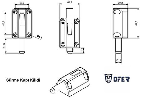Ofer sürme kapılar için GÜVENLİKLİ emniyet kilidi YENİ TİP