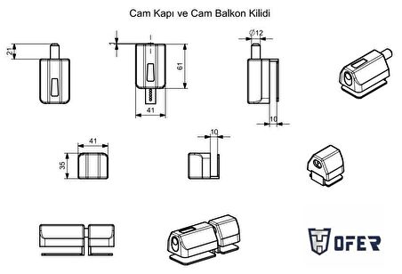 Ofer cam kapılar ve cam balkonlar için GÜVENLİKLİ emniyet kilidi YENİ TİP