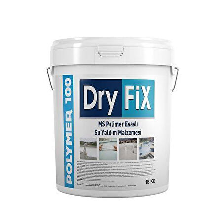 DryFix Polymer100 Polimer Esaslı Su Yalıtım Malzemesi 18 Kg Beyaz