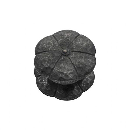 Prinç döküm antik siyah rustik eskitme, ferforje tipi osmanlı tipi kapı topuzu tokmağı HFT06009