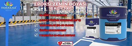 Pamukkale 4530 Solventli Epoksi Zemin Boyası 21 Kg Boncuk Mavi Ral 5017