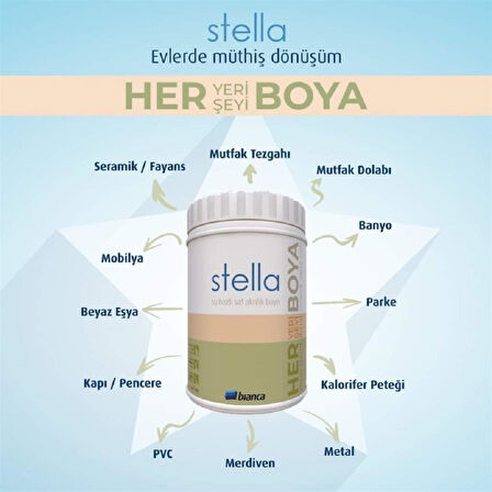 Bianca Stella Su Bazlı Saf Akrilik Boya 1 Lt Beyaz