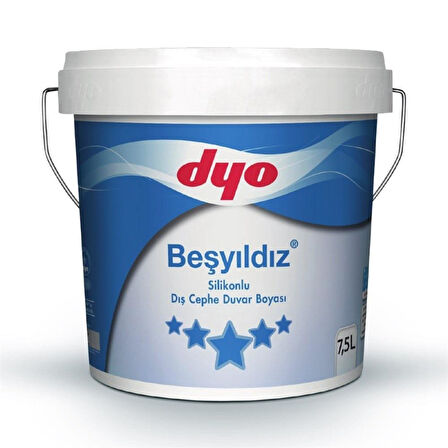 Dyo Beşyıldız Silikonlu Dış Cephe Boyası 7.5 Lt Buz Beyazı