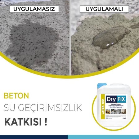 DryFix Latex 100 Aderans Arttırıcı Su Geçirimsizlik Sağlayan Harç Katkı Malzemesi 5 Lt
