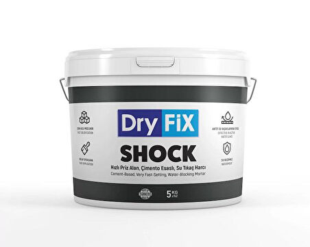 DryFix Shock Çimento Esaslı Hızlı Priz Alan Su Tıkaç Harcı 5 Kg