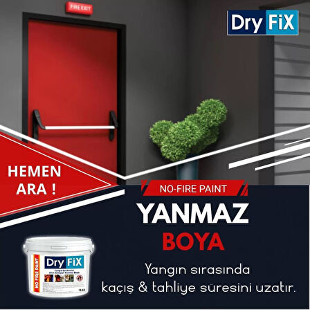DryFix No Fire Paint Yangın Geciktirici Alev Almayan Yanmaz Boya 18 Kg Ral 7035 Açık Gri