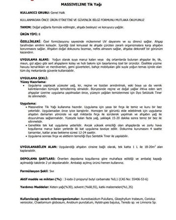 Dyo Massiveline Tik Yağı Şeffaf 5 Lt