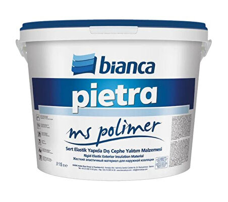 Bianca Pietra Ms Polimer Uv Dirençli Sert Elastik Dış Cephe Yalıtım Malzemesi 7.5 Lt Beyaz