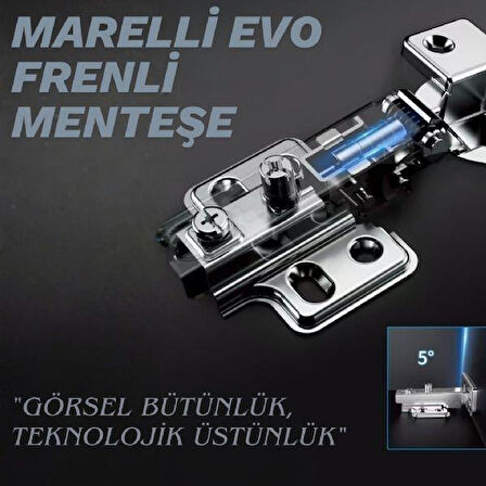 Marelli Evo Star Tipi Frenli Pistonlu Stoplu Hidrolikli Dolap İçin Menteşe Yavaşça Kapar Deveboynu