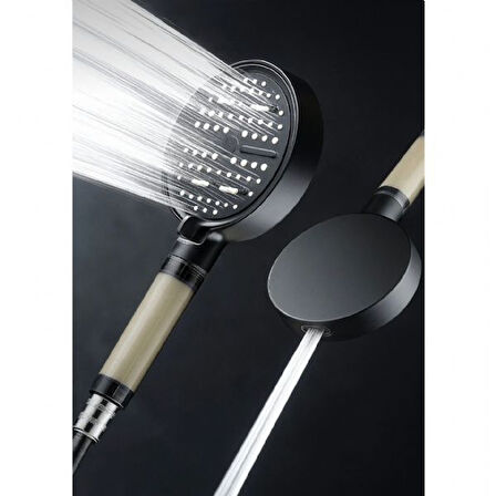 Kireç Tutucu Tazyik Arttırıcı 6 Fonksiyonlu Siyah Duş Başlığı