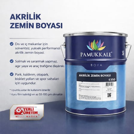 Pamukkale Akrilik Zemin Boyası 5 Kg Ral 7012 Bazalt Gri