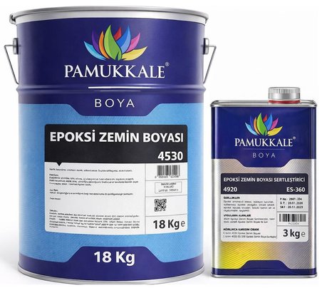 Pamukkale 4530 Solventli Epoksi Zemin Boyası 21 Kg Ral 7037 Toz Grisi
