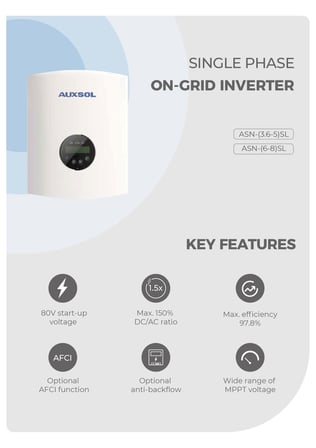 AUXSOL 3.6KW Monofaz On Grid İnverter