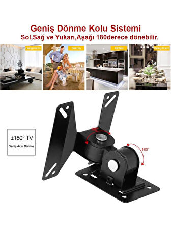 Alfalink LED TV LCD Monitör Duvar Askı Aparatı Duvar Hareketli 14"-24" 15kg