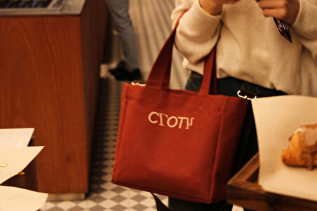 Mumlu Kanvas Maxi Çanta (MAROON RED)