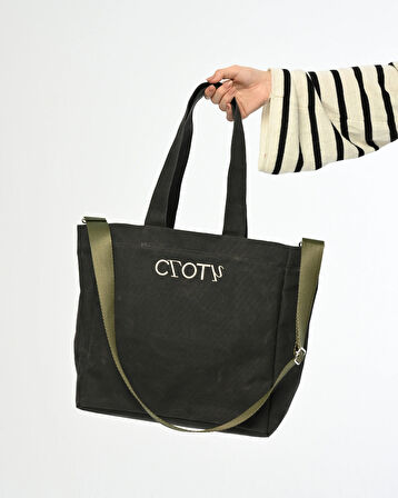 Mumlu Kanvas Maxi Çanta (NOIR BLACK)