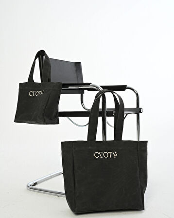 Mumlu Kanvas Maxi Çanta (NOIR BLACK)