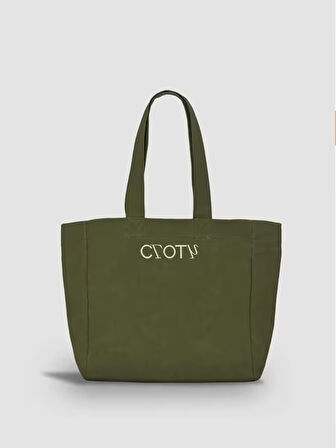 Mumlu Kanvas Maxi Çanta (SAGE GREEN)