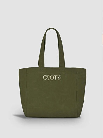 Mumlu Kanvas Maxi Çanta (SAGE GREEN)