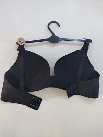 F.K Lazer Kesim Balensiz Tam Destekli Siyah Sütyen 675