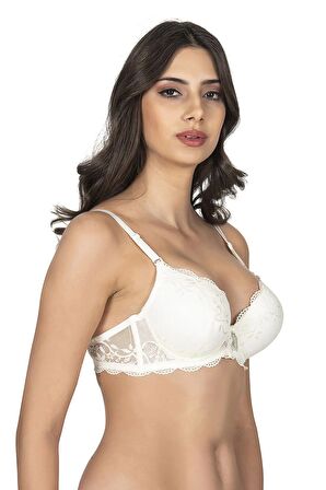 BELVÜ Dantelli Dolgulu Sütyen 1112 - Ekru