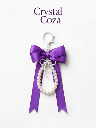 Crystal Coza El Yapımı Fiyonklu İnci Çanta Charmı – Bag Charm Anahtarlık Çanta Süsü Y2K Coquette Aksesuar