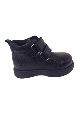 OrtopedikAL1001 Ridente Siyah Mavi Bebe Erkek Çocuk Bot % 100 DERİ Cırtlı