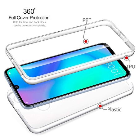 Gpack Huawei P40 Lite E Kılıf Ön Arka Şeffaf Silikon Koruma