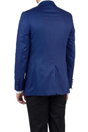 Gabardin Mono Yaka Astarlı Yelekli 6 Drop Slim Fit Dar Kesim Smokin Damatlık 1001190153 Lacivert