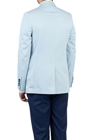 Saten Kırlangıç Yaka Astarlı 6 Drop Slim Fit Dar Kesim Smokin Damatlık 1001190163 Koyu Mavi