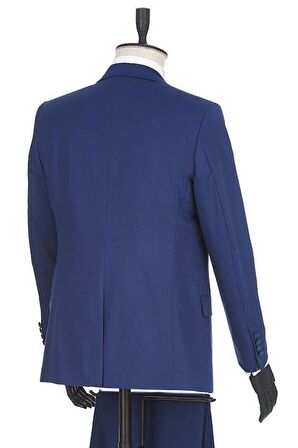 Gabardin Mono Yaka Astarlı Yelekli 6 Drop Slim Fit Dar Kesim Smokin Damatlık 1001190166 Lacivert