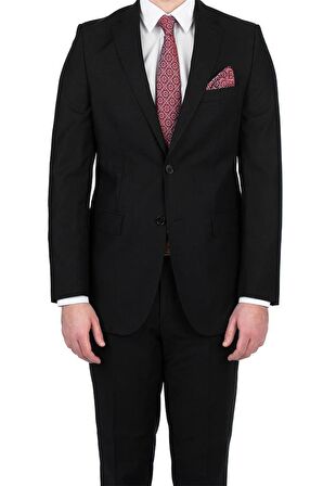 Gabardin Mono Yaka Astarlı 4 Drop Comfort Fit Rahat Kesim Takım Elbise 1001195009 Siyah