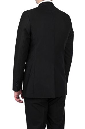 Gabardin Mono Yaka Astarlı 4 Drop Comfort Fit Rahat Kesim Takım Elbise 1001195009 Siyah