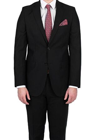 Gabardin Mono Yaka Astarlı 6 Drop Comfort Fit Rahat Kesim Takım Elbise 1001195010 Siyah