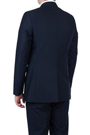 Gabardin Mono Yaka Astarlı 8 Drop Comfort Fit Rahat Kesim Takım Elbise 1001200006 Lacivert
