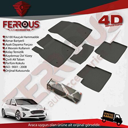 Ford Focus 5 Sedan 4D Paspas Siyah ve İnce Stepne Bagaj 2019 Üstü