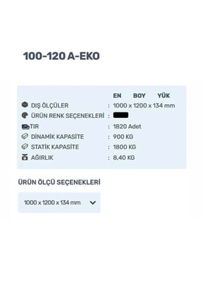 100x120-A-EKO-Plastik Palet - Dayanıklı & Hafif İhracat Paleti