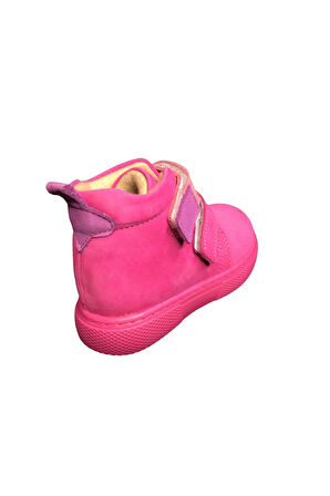 OrtopedikAL 1001 Ridente Pembe Bebe Kız Çocuk Bot % 100 DERİ Anatomik Bilekten Cırtlı